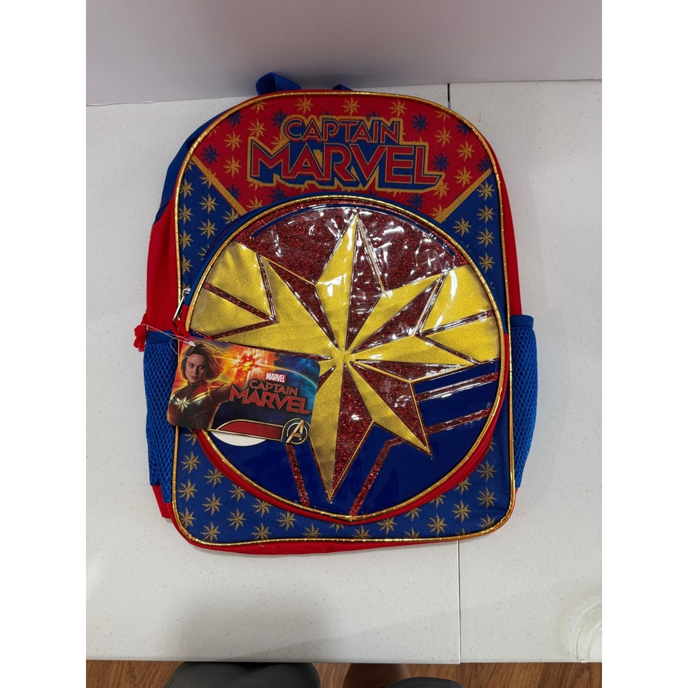 Marvel Captain Marvel Kids Backpack New‎ With Tags Molded Front School Bag